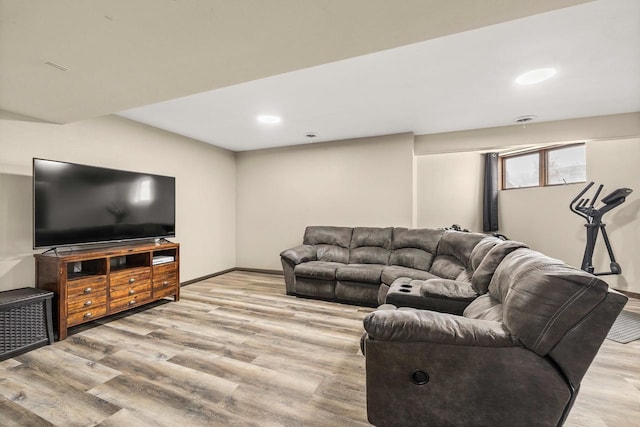 416 Sommers St, Stevens Point, WI 54481 - living area with light wood finished floors, baseboards, and recessed lighting