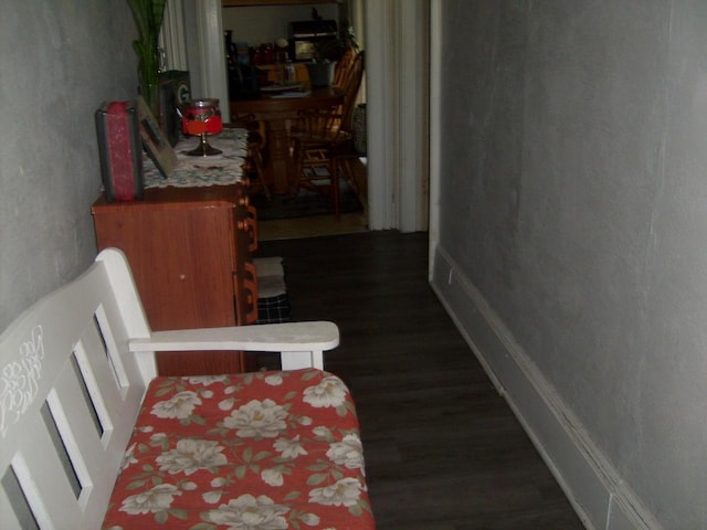 701 Otter Ave, Oshkosh, WI 54901 - hallway with dark wood-style floors and baseboards
