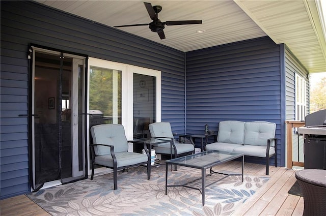 20398 64th Ave, Chippewa Falls, WI 54729 - deck with a ceiling fan and outdoor lounge area