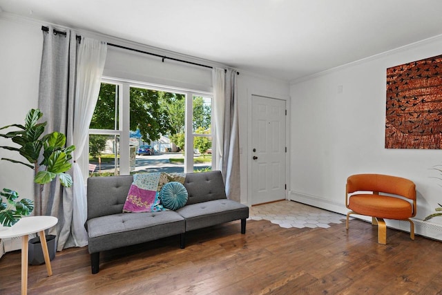 3486 Hargrove St, Madison, WI 53714 - living area with crown molding, wood finished floors, and baseboards