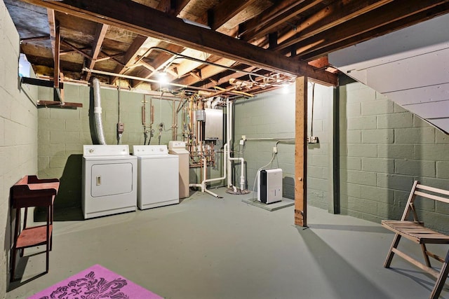 3486 Hargrove St, Madison, WI 53714 - unfinished basement featuring washing machine and clothes dryer