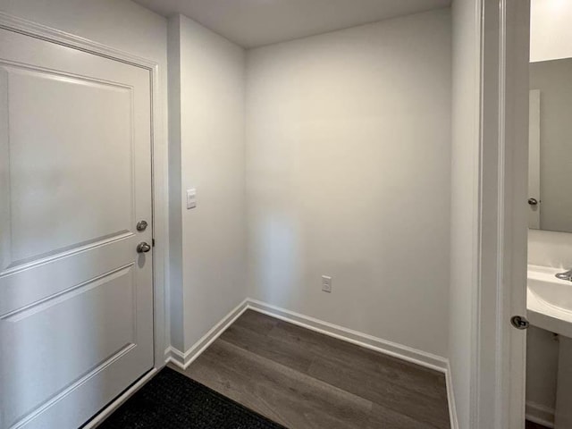 1126 58th Rd, Union Grove, WI 53182 - entryway featuring dark wood finished floors and baseboards