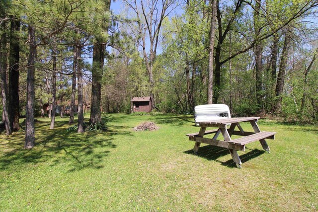 N9394 21st Ave, Neshkoro, WI 54960 - view of green lawn with an outdoor structure and a storage unit