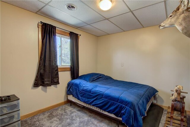 N492 County Road D, Eau Galle, WI 54737 - carpeted bedroom with a paneled ceiling and baseboards