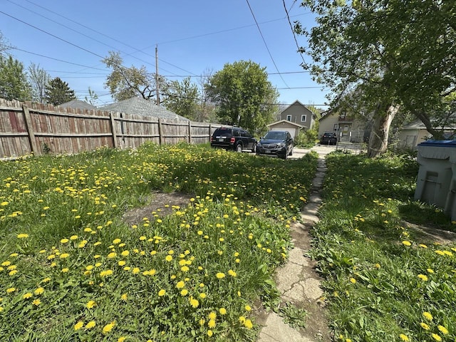 view of yard with fence