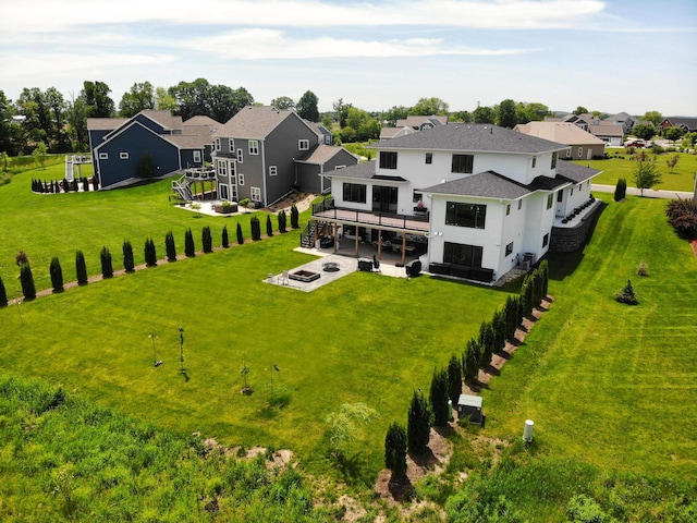 aerial view of residential area