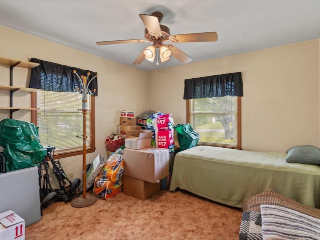 6043 N 118th St, Milwaukee, WI 53225 - carpeted bedroom featuring multiple windows and ceiling fan