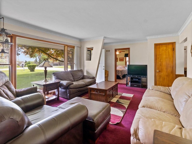 6043 N 118th St, Milwaukee, WI 53225 - living area with ornamental molding and carpet
