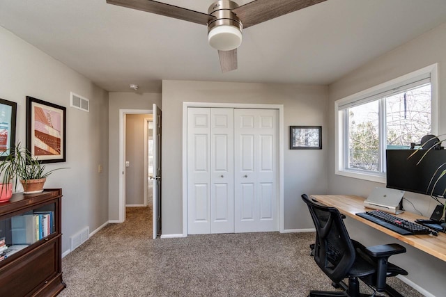5402 Comanche Way, Madison, WI 53704 - office with ceiling fan, carpet, and baseboards