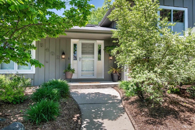 5402 Comanche Way, Madison, WI 53704 - view of exterior entry featuring a porch and board and batten siding