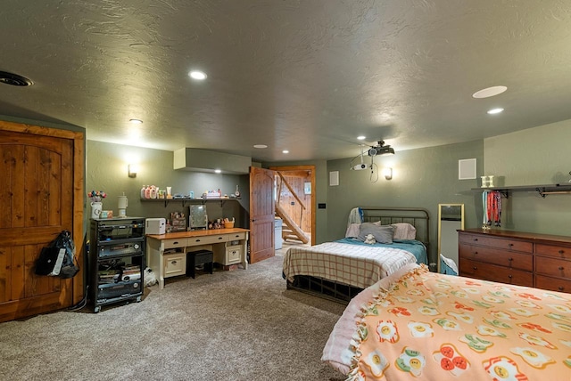 644 County Highway K, Hartford, WI 53027 - carpeted bedroom with a textured ceiling and recessed lighting