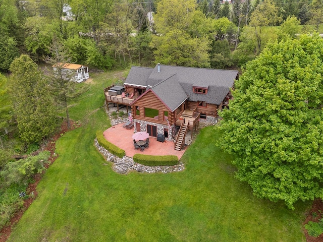 644 County Highway K, Hartford, WI 53027 - aerial view of property and surrounding area with a forest