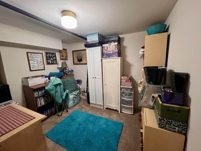 view of carpeted office space