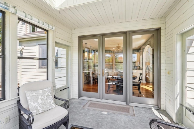 W8849 Deer Run Trl, Cambridge, WI 53523 - sunroom / solarium featuring french doors and a skylight