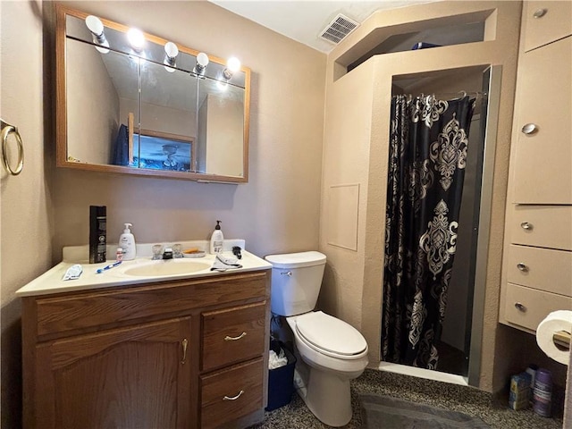 111 Arlington Ave Unit 1-12, Cameron, WI 54822 - bathroom featuring toilet, vanity, and a shower with shower curtain