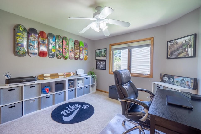 1502 Marquardt Rd, Wausau, WI 54403 - carpeted home office with a ceiling fan