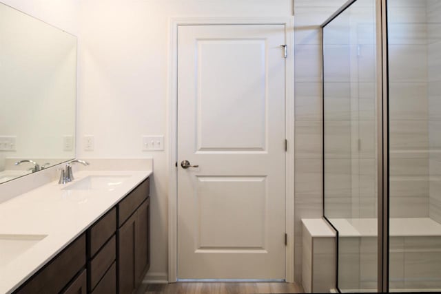 4004 Banbury St, Windsor, WI 53598 - bathroom featuring tiled shower and double vanity