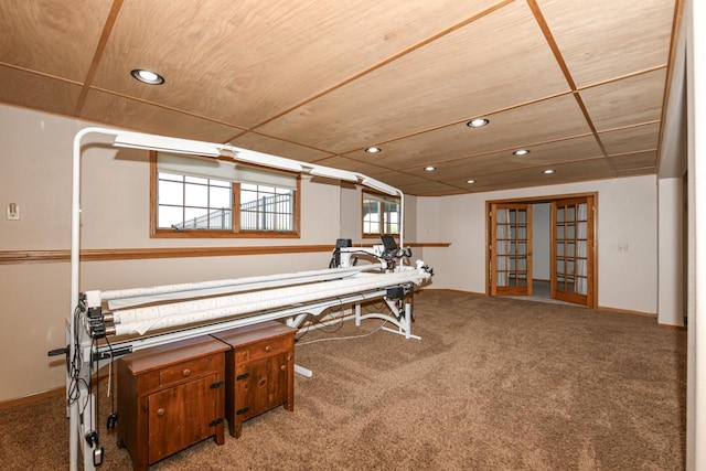 6454 Heritage Ave, Mount Pleasant, WI 53406 - carpeted office featuring recessed lighting and wooden ceiling