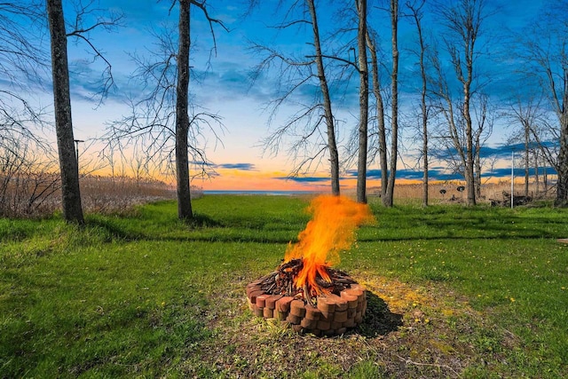 229 Bay Rd, Peshtigo, WI 54147 - view of community featuring an outdoor fire pit