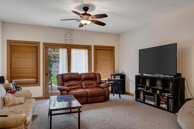2149 Abbey Rd Unit 2147-2145, Onalaska, WI 54650 - carpeted living room with a ceiling fan and baseboards