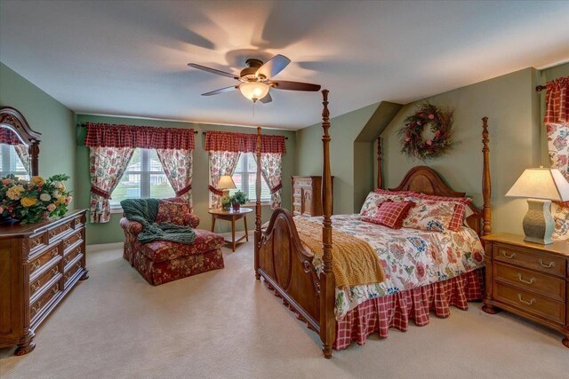 W11601 Demynck Rd, Lodi, WI 53555 - bedroom featuring light colored carpet and a ceiling fan