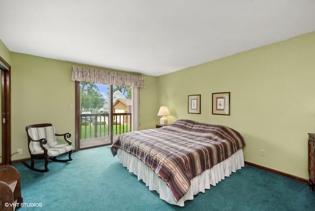 2805 Knollcrest Dr, Burlington, WI 53105 - bedroom featuring access to outside, carpet floors, and baseboards