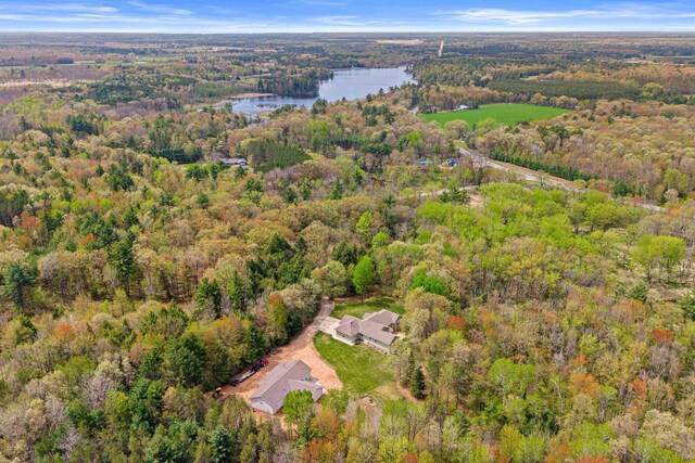 6056 Sharonwood Ln, Stevens Point, WI 54482 - aerial overview of property's location with a forest and a large body of water