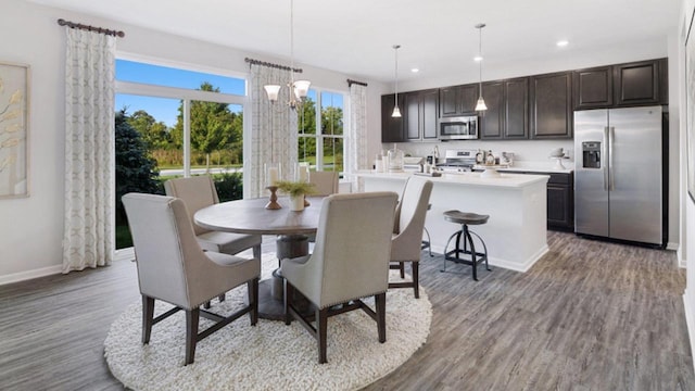 4011 Banbury St, Windsor, WI 53598 - dining space featuring wood finished floors, baseboards, and recessed lighting