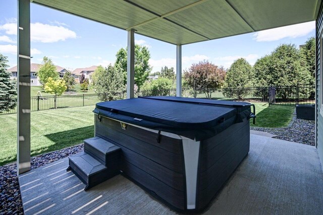 1115 Ireland Dr, Waunakee, WI 53597 - view of patio with a hot tub