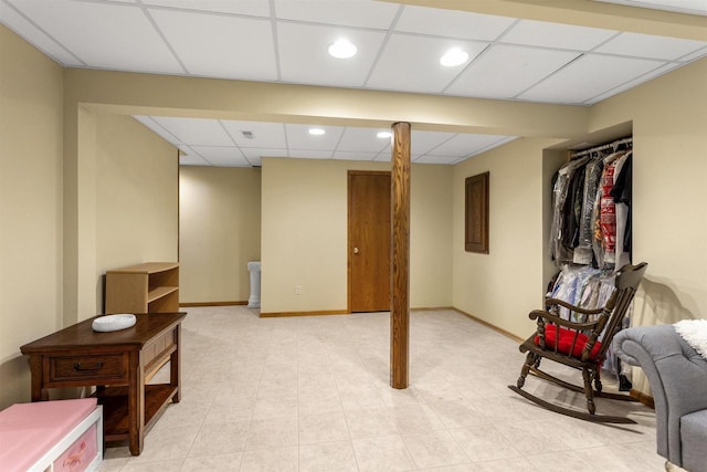 2425 Sandstone Ct, Oshkosh, WI 54904 - finished basement with a drop ceiling, baseboards, and recessed lighting