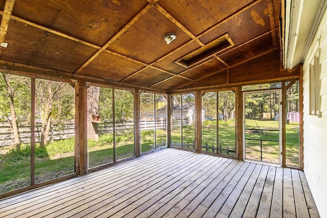 412 W Chestnut St, Pardeeville, WI 53954 - unfurnished sunroom featuring plenty of natural light and lofted ceiling