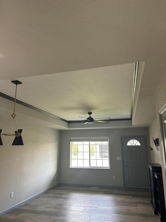 1341 S Wilson Ave Unit 10-4, Hartford, WI 53027 - foyer entrance featuring a ceiling fan, dark wood-style floors, and baseboards