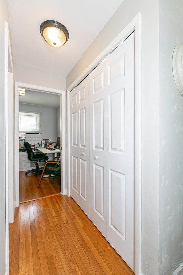 hall featuring light wood finished floors
