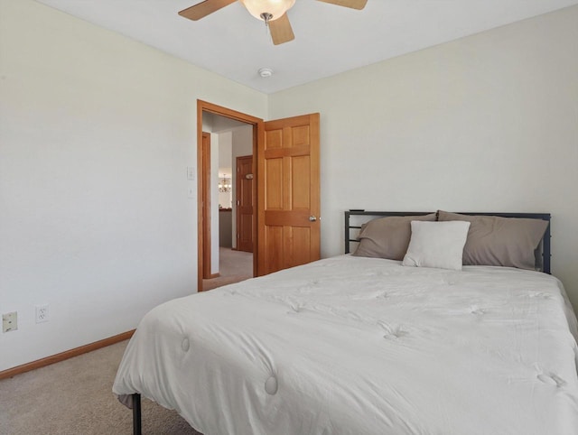 1537 Whitewater Dr, West Bend, WI 53095 - bedroom featuring carpet, baseboards, and ceiling fan