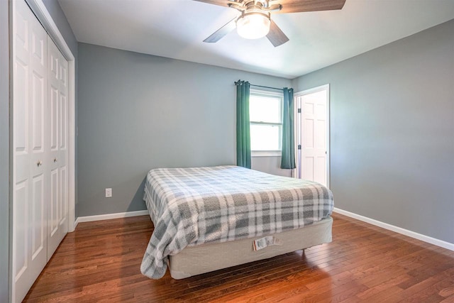 1725 Algonquin Dr, Baraboo, WI 53913 - bedroom with wood finished floors, baseboards, and a closet