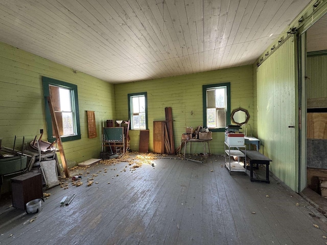 2897 County Road A, Oconto, WI 54153 - miscellaneous room with wood-type flooring and wood ceiling