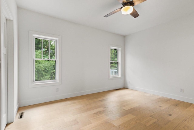 80 Oak Ridge Trl, Deerfield, WI 53531 - unfurnished room with a ceiling fan, light wood-type flooring, and baseboards
