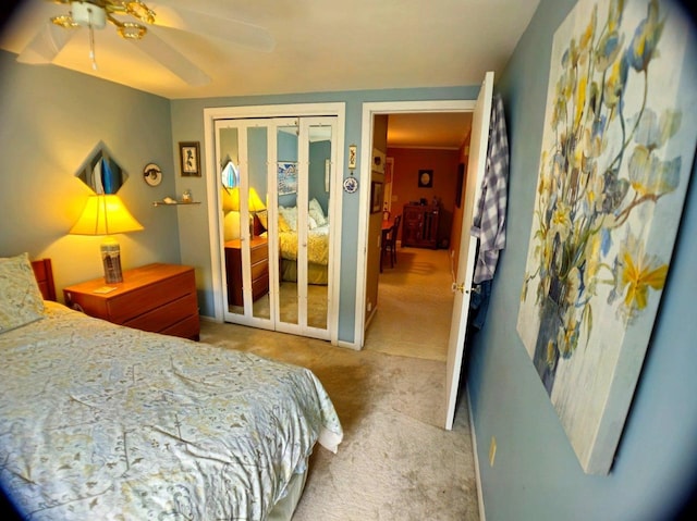 5449 Old Middleton Rd, Madison, WI 53705 - carpeted bedroom featuring a closet, a ceiling fan, and baseboards