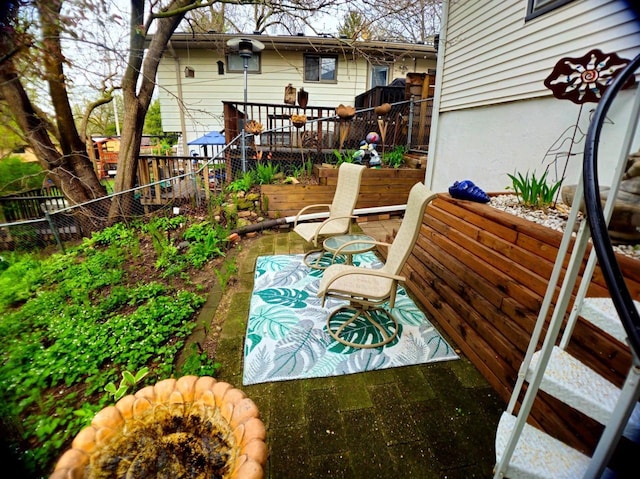 5449 Old Middleton Rd, Madison, WI 53705 - view of patio / terrace featuring fence