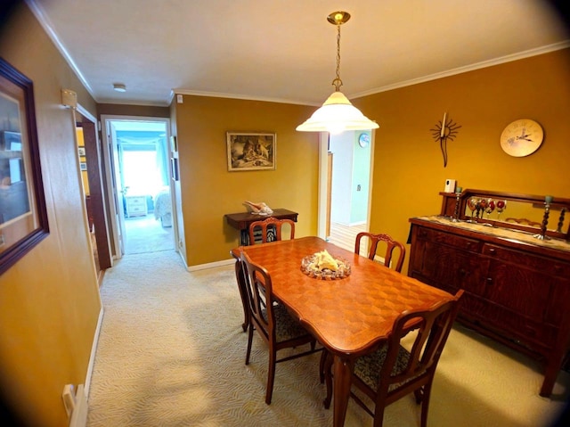 5449 Old Middleton Rd, Madison, WI 53705 - dining space featuring crown molding, light colored carpet, and baseboards