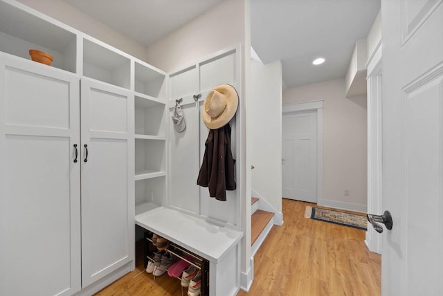 1387 Wilmington Way Unit 3-34, Lake Geneva, WI 53147 - mudroom featuring light wood-style flooring, recessed lighting, and baseboards