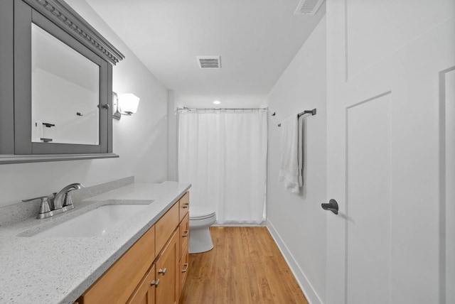 1387 Wilmington Way Unit 3-34, Lake Geneva, WI 53147 - full bath featuring wood finished floors, toilet, vanity, a shower with curtain, and baseboards
