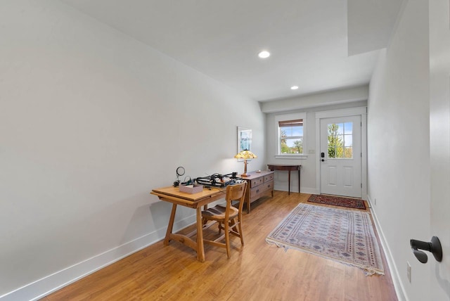 1387 Wilmington Way Unit 3-34, Lake Geneva, WI 53147 - foyer featuring baseboards, light wood-style flooring, and recessed lighting