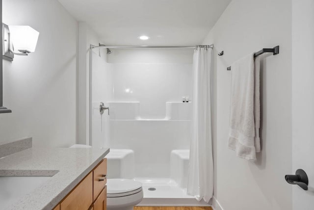 1387 Wilmington Way Unit 3-34, Lake Geneva, WI 53147 - full bath with a shower stall, toilet, vanity, and recessed lighting