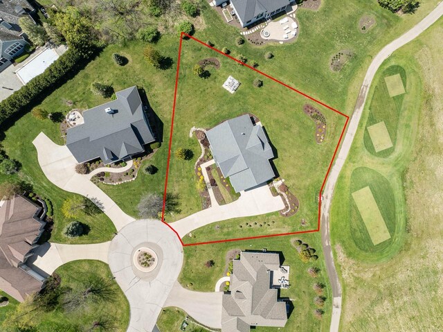 1387 Wilmington Way Unit 3-34, Lake Geneva, WI 53147 - aerial perspective of suburban area with property boundaries highlighted