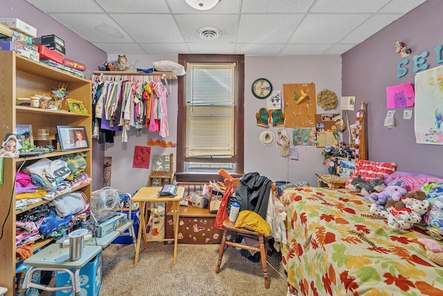 2936 S 9th Pl, Milwaukee, WI 53215 - bedroom featuring carpet flooring and a paneled ceiling
