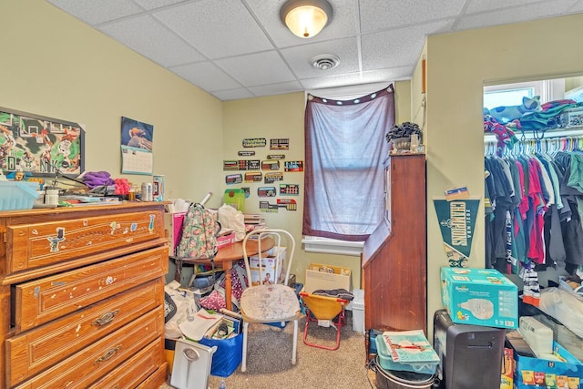 2936 S 9th Pl, Milwaukee, WI 53215 - carpeted bedroom featuring a drop ceiling