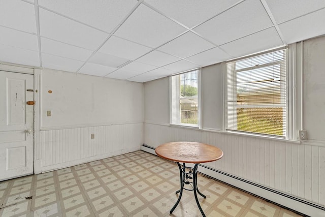 2936 S 9th Pl, Milwaukee, WI 53215 - dining room featuring light flooring, wainscoting, and a paneled ceiling