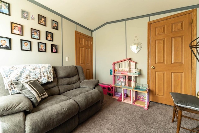 277 James St, Tomah, WI 54660 - recreation room featuring carpet floors and crown molding