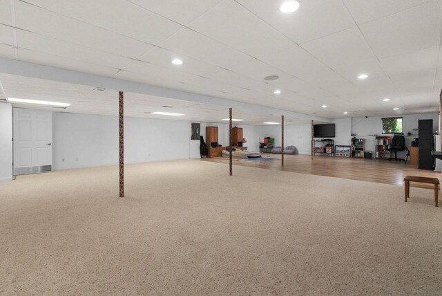 8705 Nelson Xing, Verona, WI 53593 - below grade area with recessed lighting and carpet